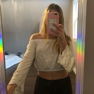 Cropped off the shoulder top